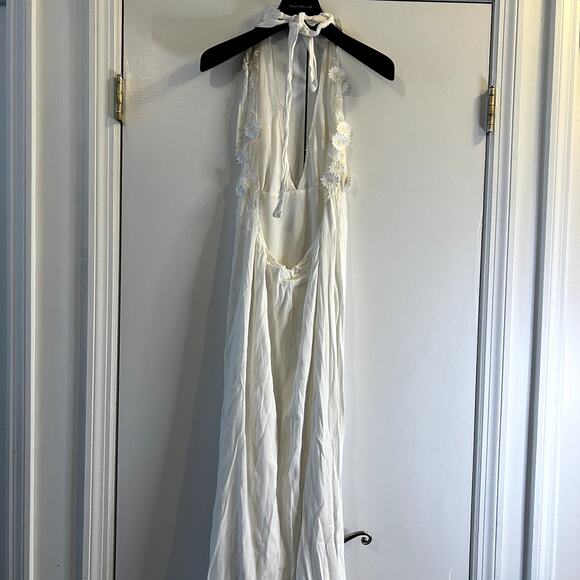 For Love and Lemon White Isabella Halter Maxi Dress size XS - Picture 8 of 9